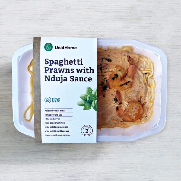 Spaghetti Prawns in Nduja Sauce
